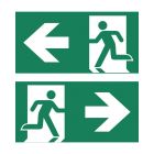 Kent plexiplaat pictogram-C man pijl links/rechts dubbelzijdig