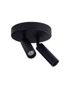 BC0026 LED-opbouwspot Koker 2x10W 2700K Dimbaar Zwart