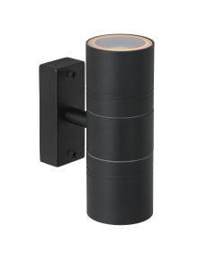 ARNE-LED Wandspot Buiten Ø 6,3 cm LED GU10 2x5W 2700K IP44 Zwart