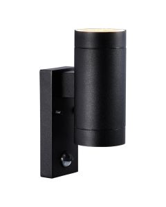 Tin Maxi Dubbel LED wandlamp GU10 Sensor IP54 Dimbaar Zwart